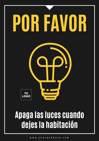 Edita un cartel de apagar las luces