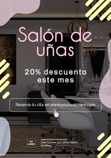 Diseños editables para salones de uñas