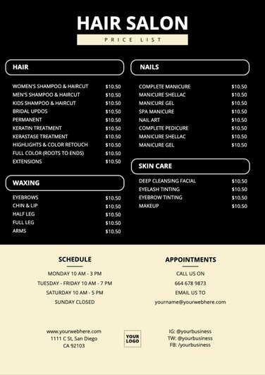 Custom Barbershop and Hair Salon Poster Designs