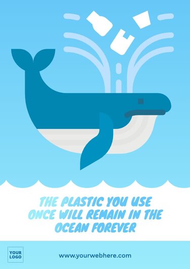 Bewerk een poster over stop plastic vervuiling