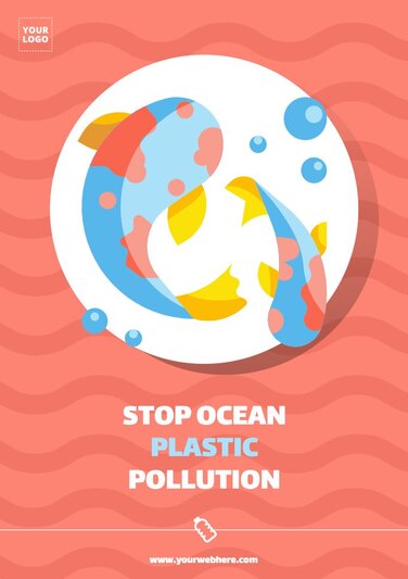 Edit a poster on stop plastic pollution