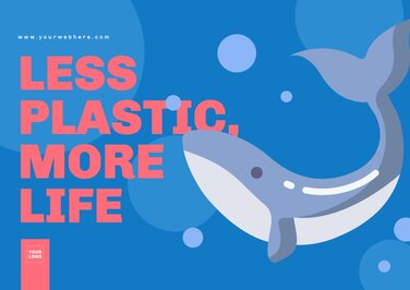 Bewerk een poster over stop plastic vervuiling