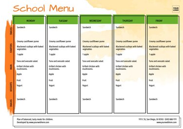 Edit a school menu