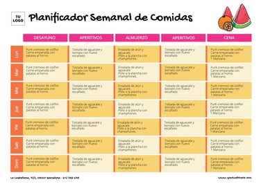 Crea un planificador de comidas semanal