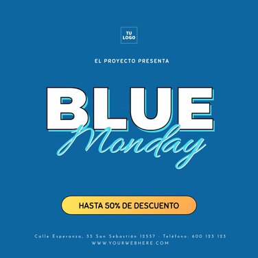 Edita un cartel para el Blue Monday