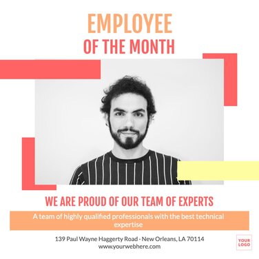 Editable employee of the month certificate templates