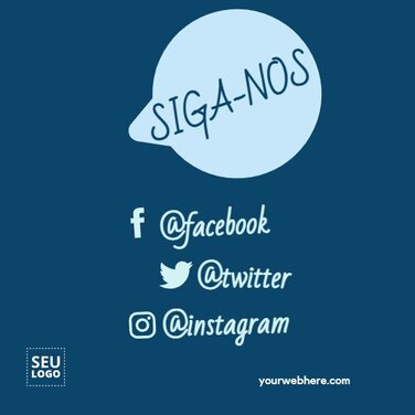 Edite um modelo de Siga-nos