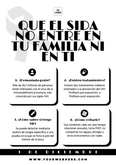 Edita un diseño sobre el SIDA
