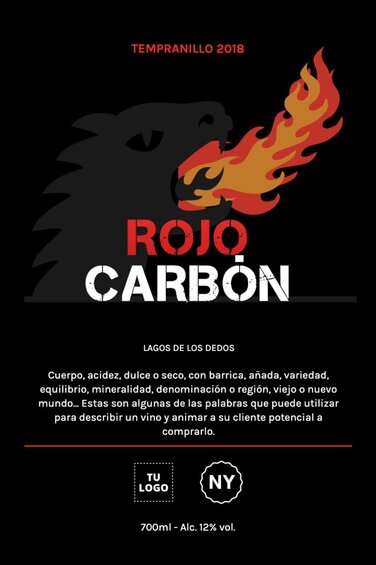 Edita una etiqueta de vino