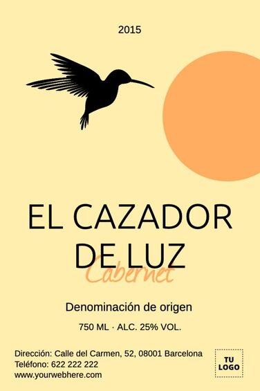 Edita una etiqueta de vino