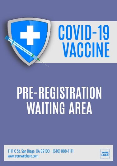 Bearbeite ein Poster zur COVID-19-Testung oder -Impfung