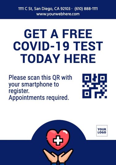 Bearbeite ein Poster zur COVID-19-Testung oder -Impfung