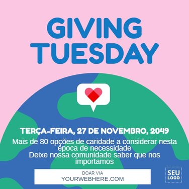 Modelos sobre a Terça-Feira de Doações (Giving Tuesday) editáveis online