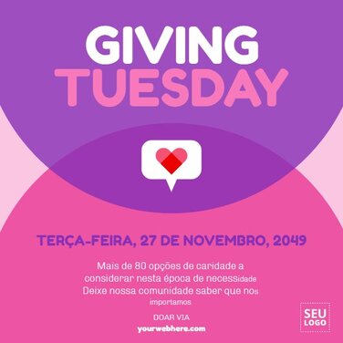 Modelos sobre a Terça-Feira de Doações (Giving Tuesday) editáveis online