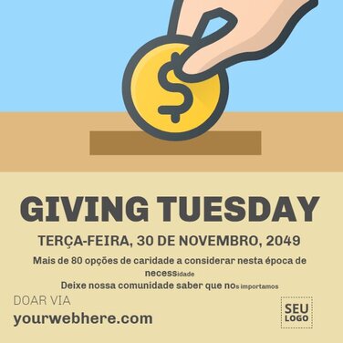 Modelos sobre a Terça-Feira de Doações (Giving Tuesday) editáveis online