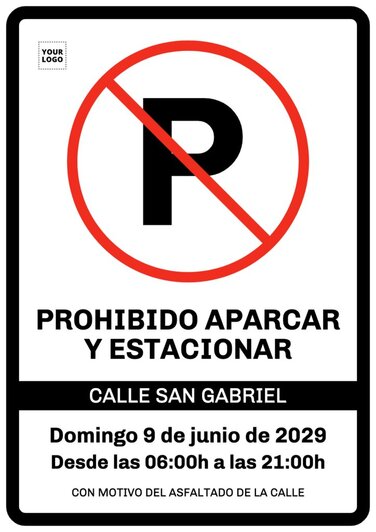 Crea un cartel de Prohibido Aparcar para imprimir