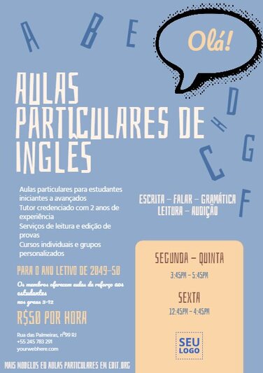 Aulas particulares de inglês