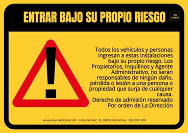Editar un cartel de Derecho de Admisión