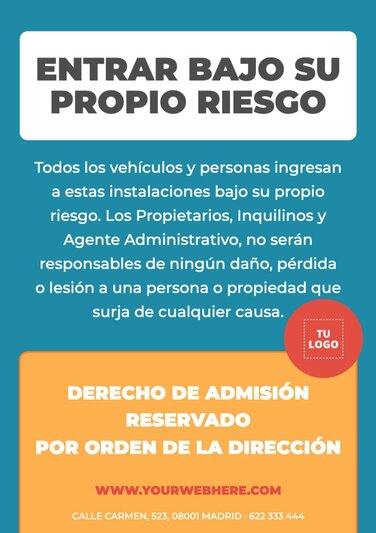Editar un cartel de Derecho de Admisión