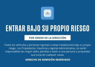 Editar un cartel de Derecho de Admisión