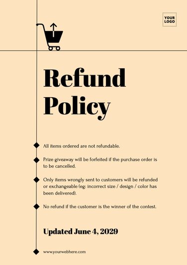 Customize a No Refund Policy sign for your business