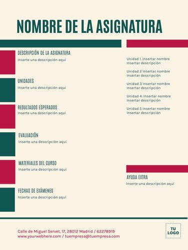 Edita un documento de syllabus