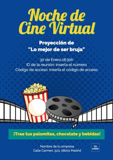 Edita un cartel de noche de cine