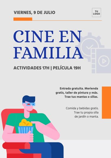 Edita un cartel de noche de cine