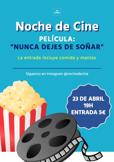 Edita un cartel de noche de cine