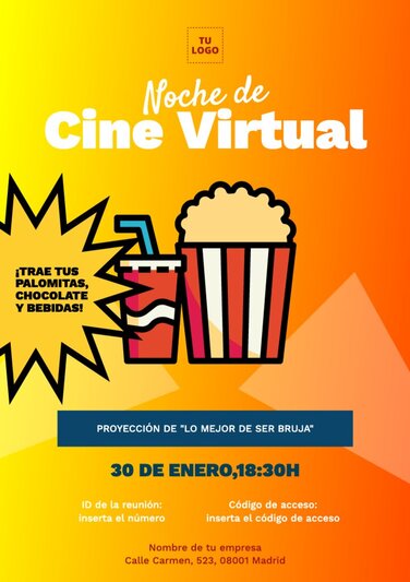 Edita un cartel de noche de cine