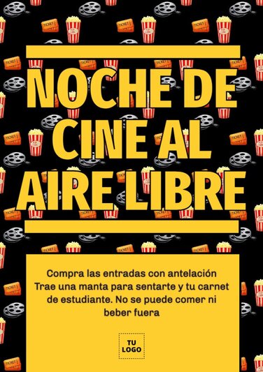 Edita un cartel de noche de cine