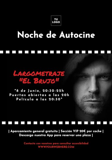 Edita un cartel de noche de cine