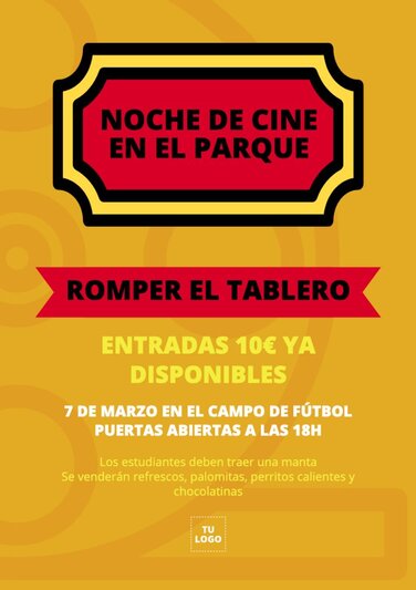 Edita un cartel de noche de cine