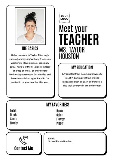 Edit a Meet the Teacher blank template