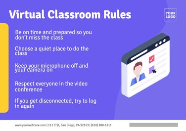 Free customizable classroom rules poster templates