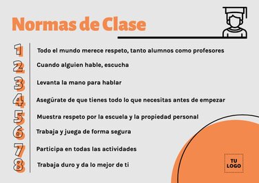 Edita un cartel de normas de clase