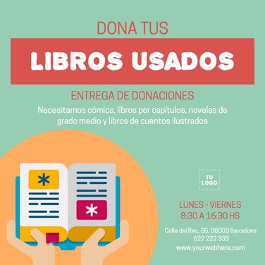 Edita un folleto de campaña de recogida de libros