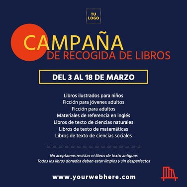 Edita un folleto de campaña de recogida de libros