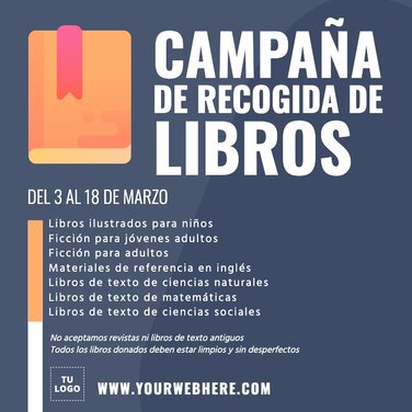 Edita un folleto de campaña de recogida de libros