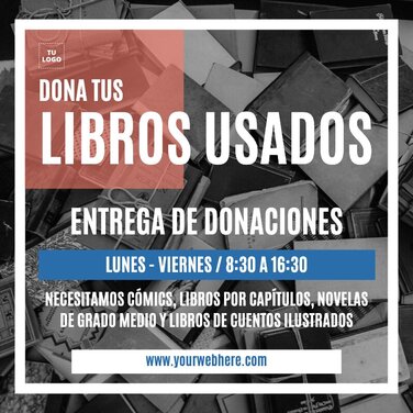 Edita un folleto de campaña de recogida de libros