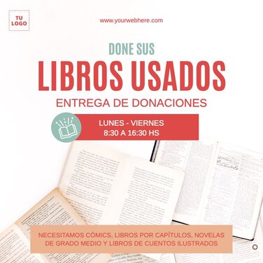 Edita un folleto de campaña de recogida de libros