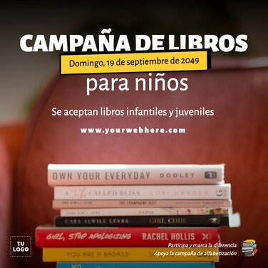 Edita un folleto de campaña de recogida de libros