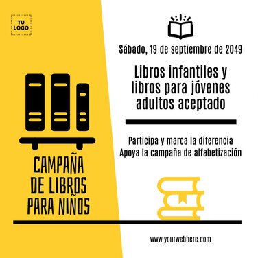 Edita un folleto de campaña de recogida de libros