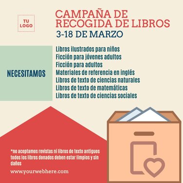 Edita un folleto de campaña de recogida de libros