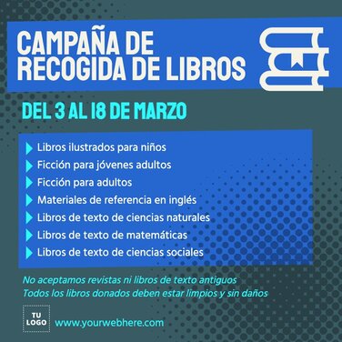 Edita un folleto de campaña de recogida de libros