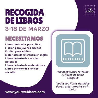 Edita un folleto de campaña de recogida de libros