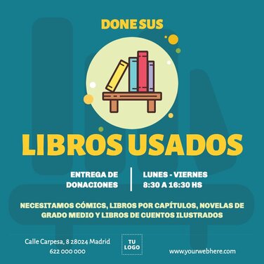 Edita un folleto de campaña de recogida de libros