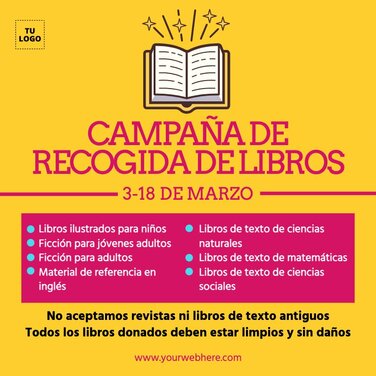 Edita un folleto de campaña de recogida de libros