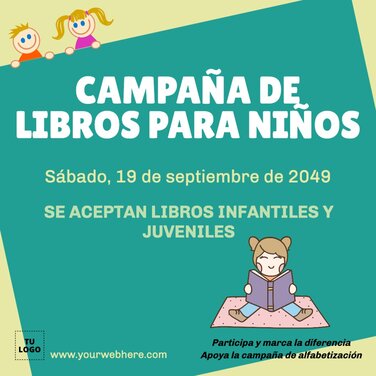 Edita un folleto de campaña de recogida de libros