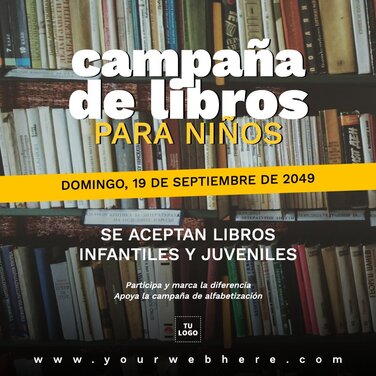 Edita un folleto de campaña de recogida de libros